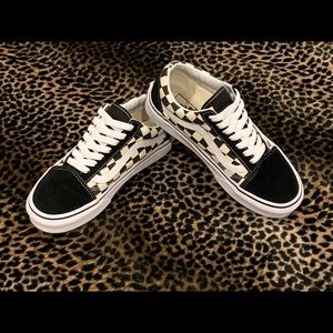 Black & White Checkered Old Skool Vans Shoes